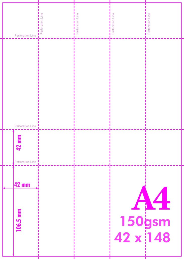 A4 Blank Perforated Paper 150gsm 5-10