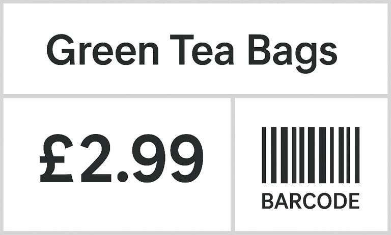 Shelf Label Green Tea Bags