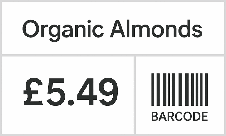 Shelf Label Organic Almonds